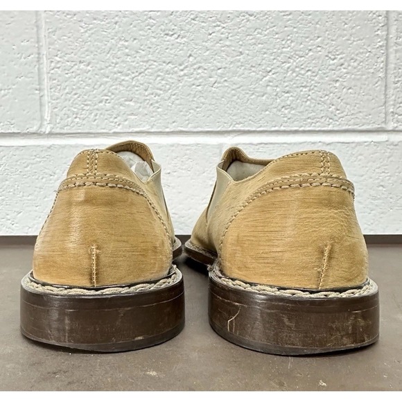 John Varvatos Handmade Light Textured Leather Slip On Shoes / Made In Italy / 12 main image 8